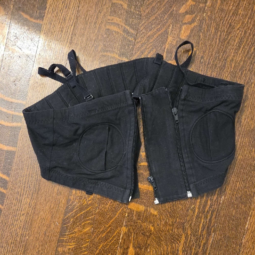 Black Zipper Front PUMPING Bra
